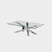 Complementi d'arredo moderni - Tavolino da Salotto Shangai piano in cristallo, Riflessi