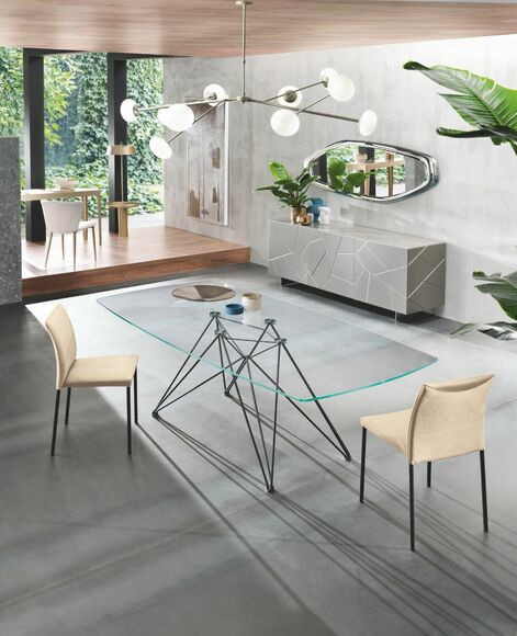 tavoli design cristallo pegaso